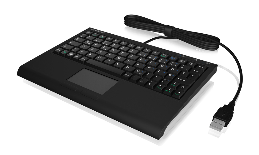 KeySonic ACK-3410 - Mini - USB - Membran Key Switch - Schwarz - TL: US, QWERTY, Ansicht 3