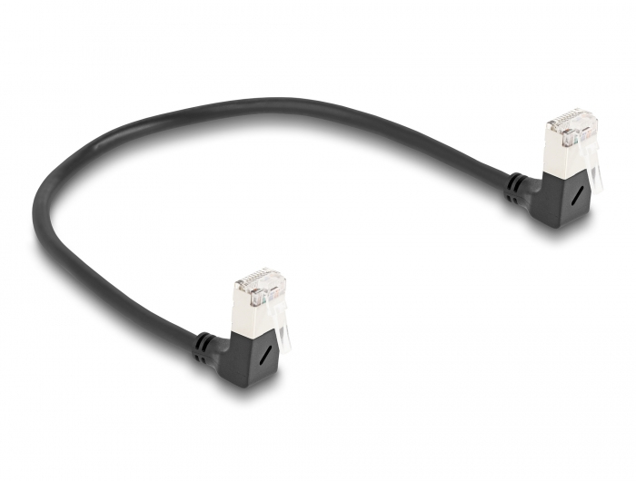 Delock Netzwerkkabel - RJ-45 (M) nach unten abgewinkelt zu RJ-45 (M), Ansicht 2