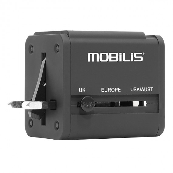 Mobilis Worldwide Travel Adapter - Netzteil - 500 mA - 2 Ausgabeanschlussstellen (USB), Ansicht 2