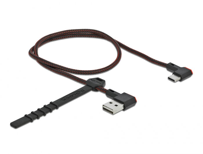 Delock Easy - USB-Kabel - USB (M) links/rechts abgewinkelt, umkehrbar zu 24 pin USB-C (M), Ansicht 2