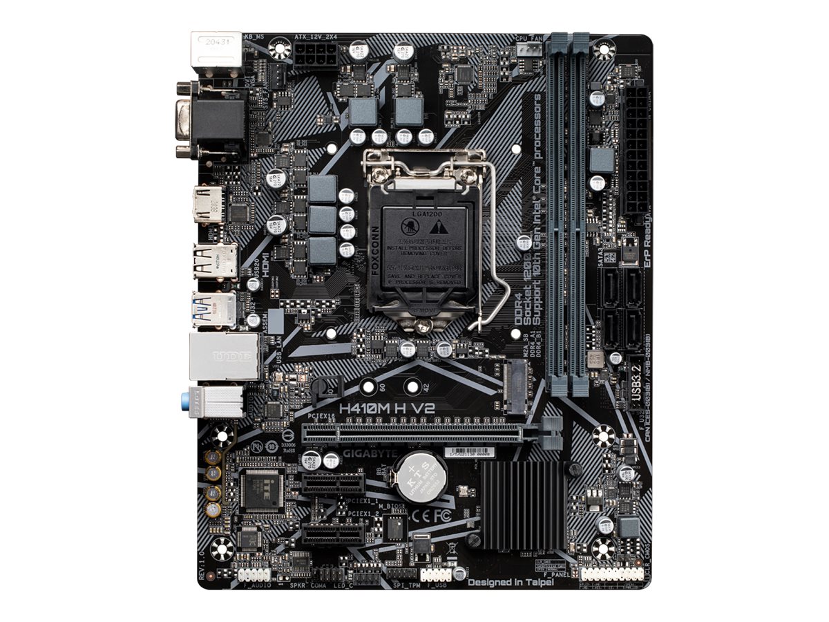 Gigabyte H410M H V2 - 1.0 - Motherboard - micro ATX - LGA1200-Sockel - H410 - USB 3.2 Gen 1 - Gigabit LAN - Onboard-Graf