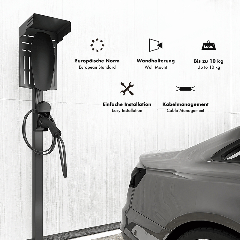 LogiLink Wandhalterung m.Kabelablage f. Auto-Ladekabel schw., Ansicht 2