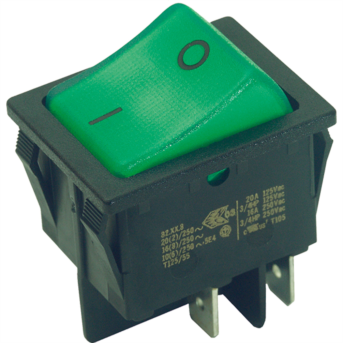 Bachmann 924.097 - Wippschalter - 2P - Schwarz - Grün - 250 V, Ansicht 2