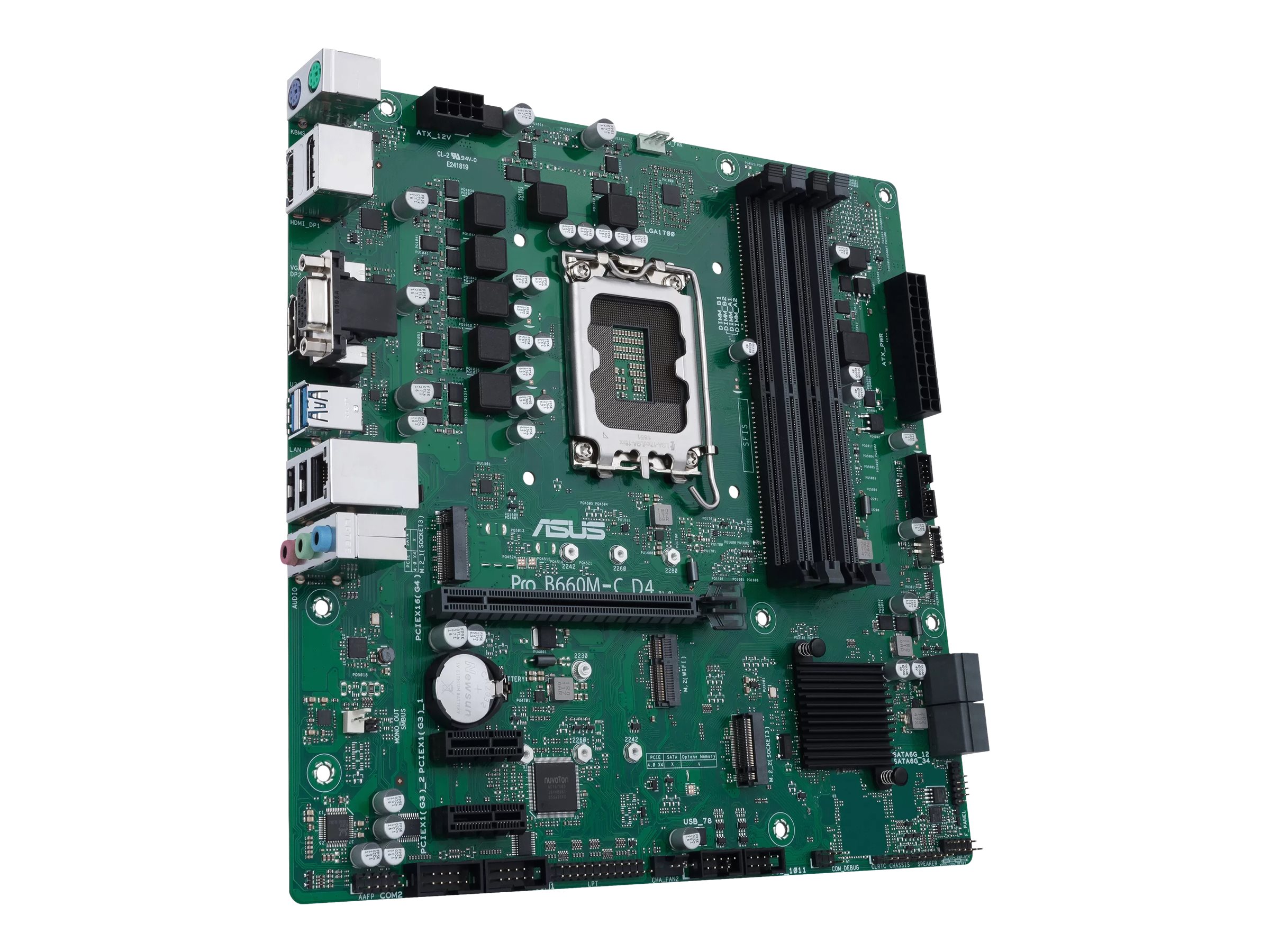 ASUS PRO B660M-C D4-CSM - Motherboard - micro ATX - LGA1700-Sockel - B660 Chipsatz - USB-C Gen1 USB 3.2 Gen 1 - Gigabit LAN - Onboard-Grafik (CPU erforderlich)
