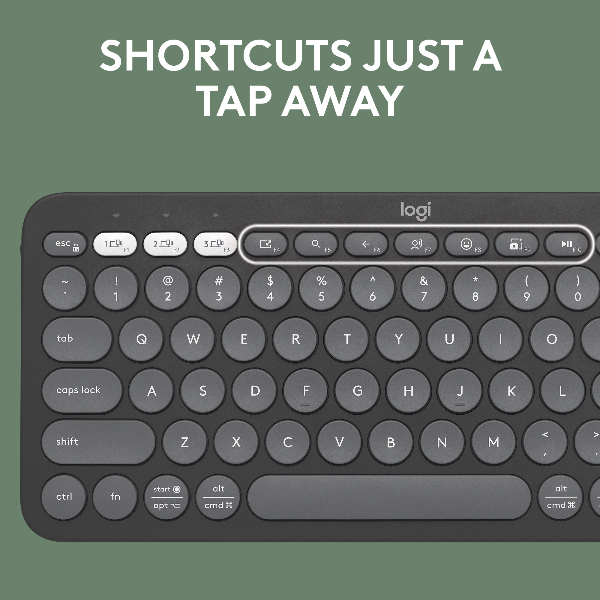 Logitech Pebble Keys 2 K380s - Tastatur - kabellos - TL: US, QWERTY, Ansicht 4