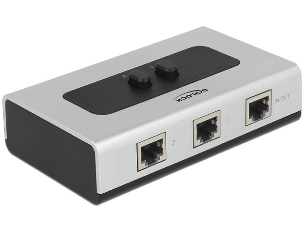 Delock Switch RJ45 10/100/1000 2 port manual bidirectional, Ansicht 2