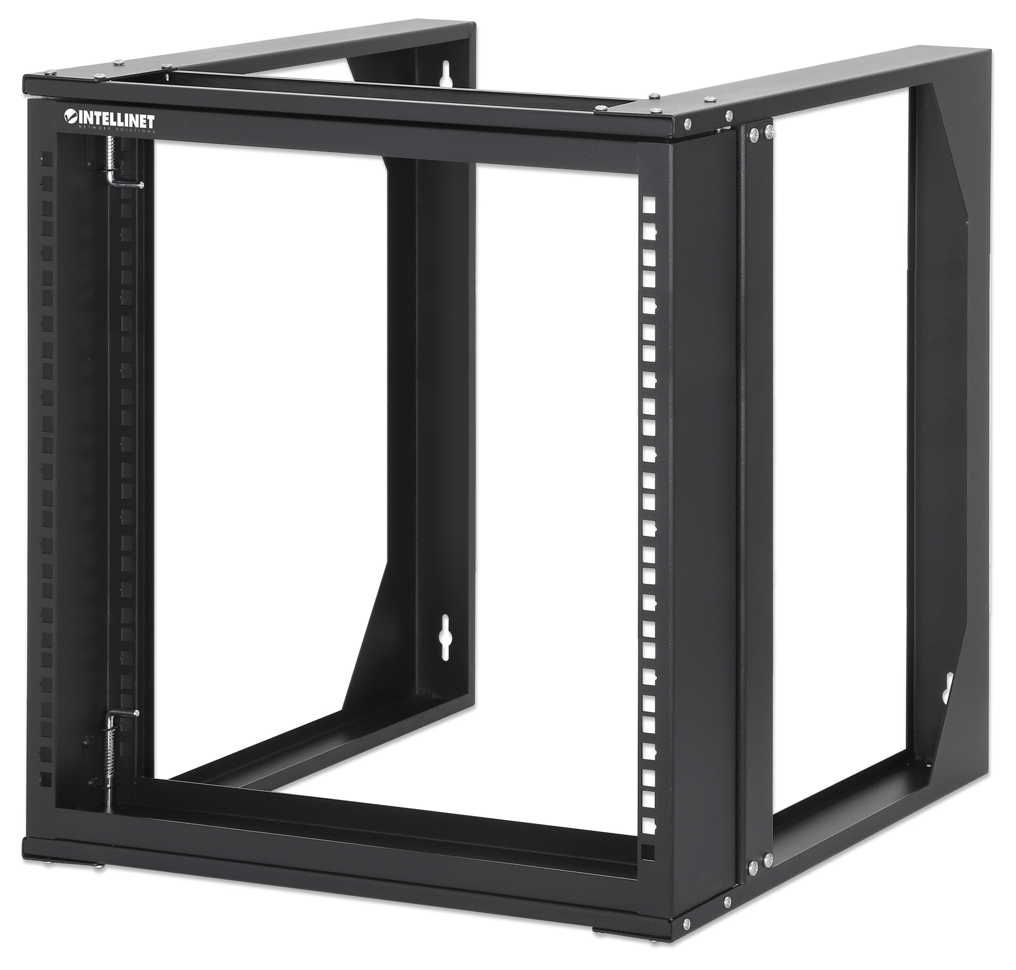 Intellinet Schrank offener Rahmen - front-hinged swing frame - 2 Pfosten - geeignet für Wandmontage - Schwarz, Ansicht 3