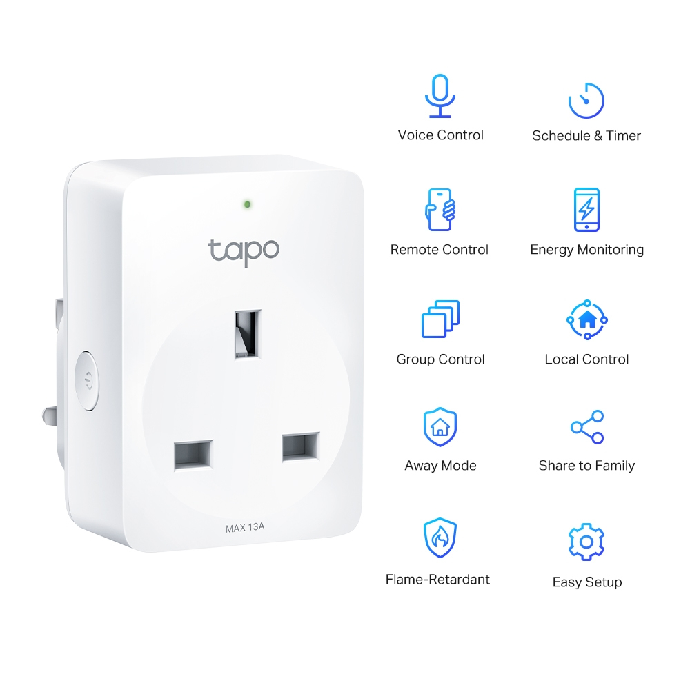 TP-LINK Tapo P110 V1 - Smart-Stecker - kabellos - 802.11b/g/n, Bluetooth 4.2, Ansicht 2