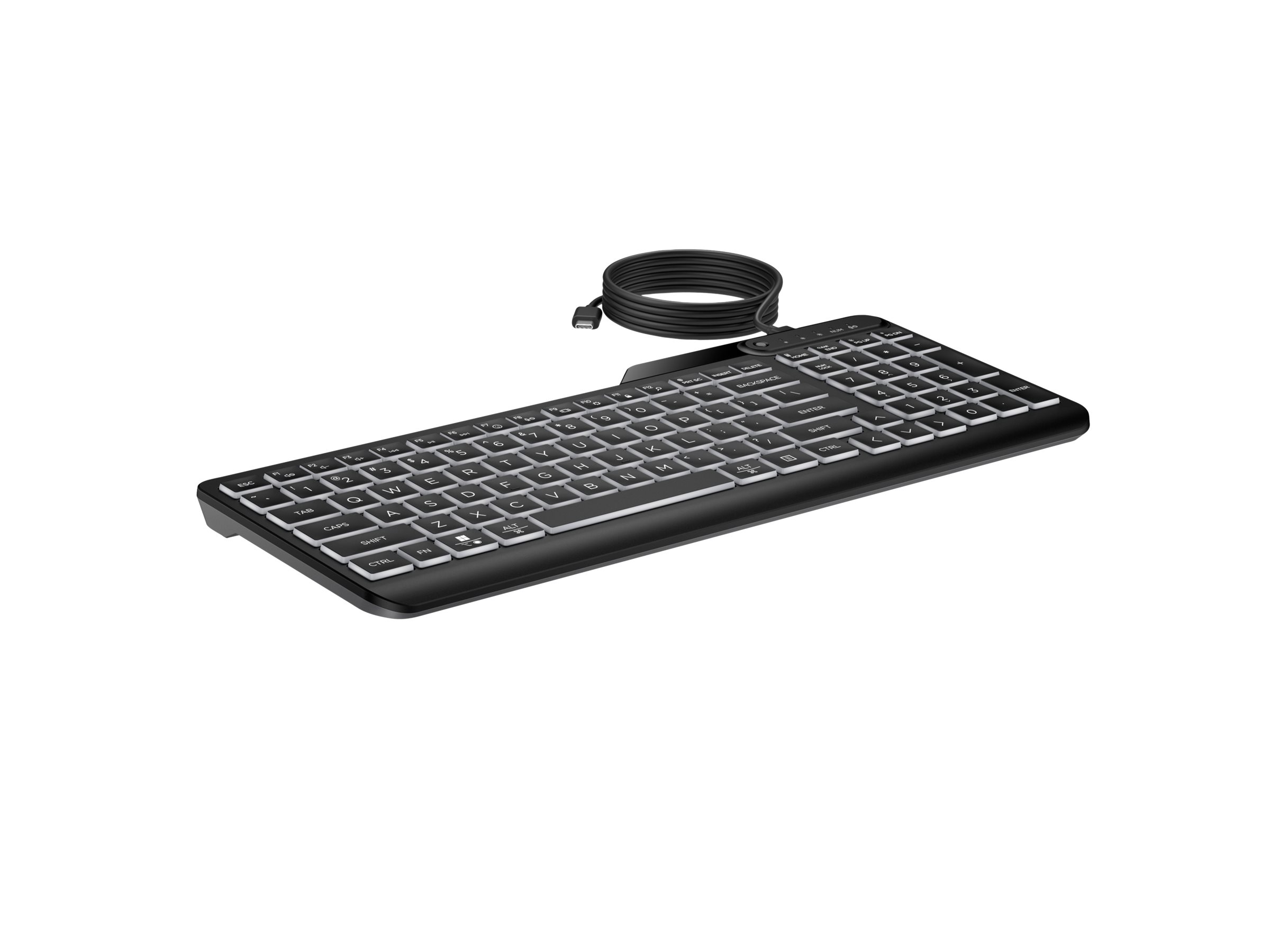 HP 400 - Tastatur - kompakte Größe, 2-Zonen-Layout, 12 programmierbare Tasten, Multi-Device - TL: US, QWERTY, Ansicht 2