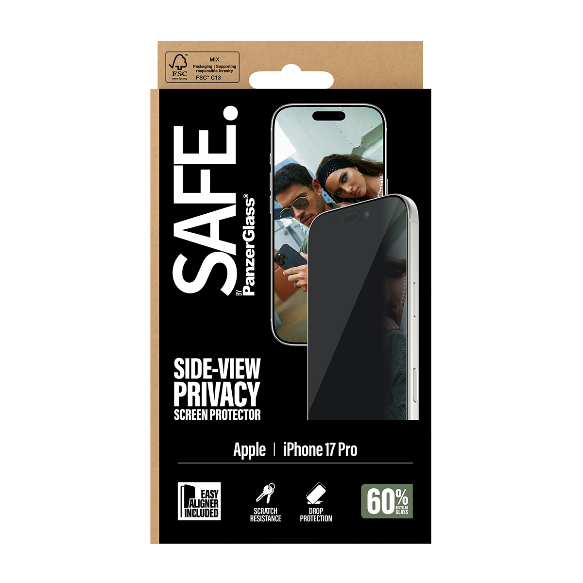 PanzerGlass SAFE. Privacy Screen Protector iPhone 17 Pro Ultra-Wide Fit, Ansicht 3