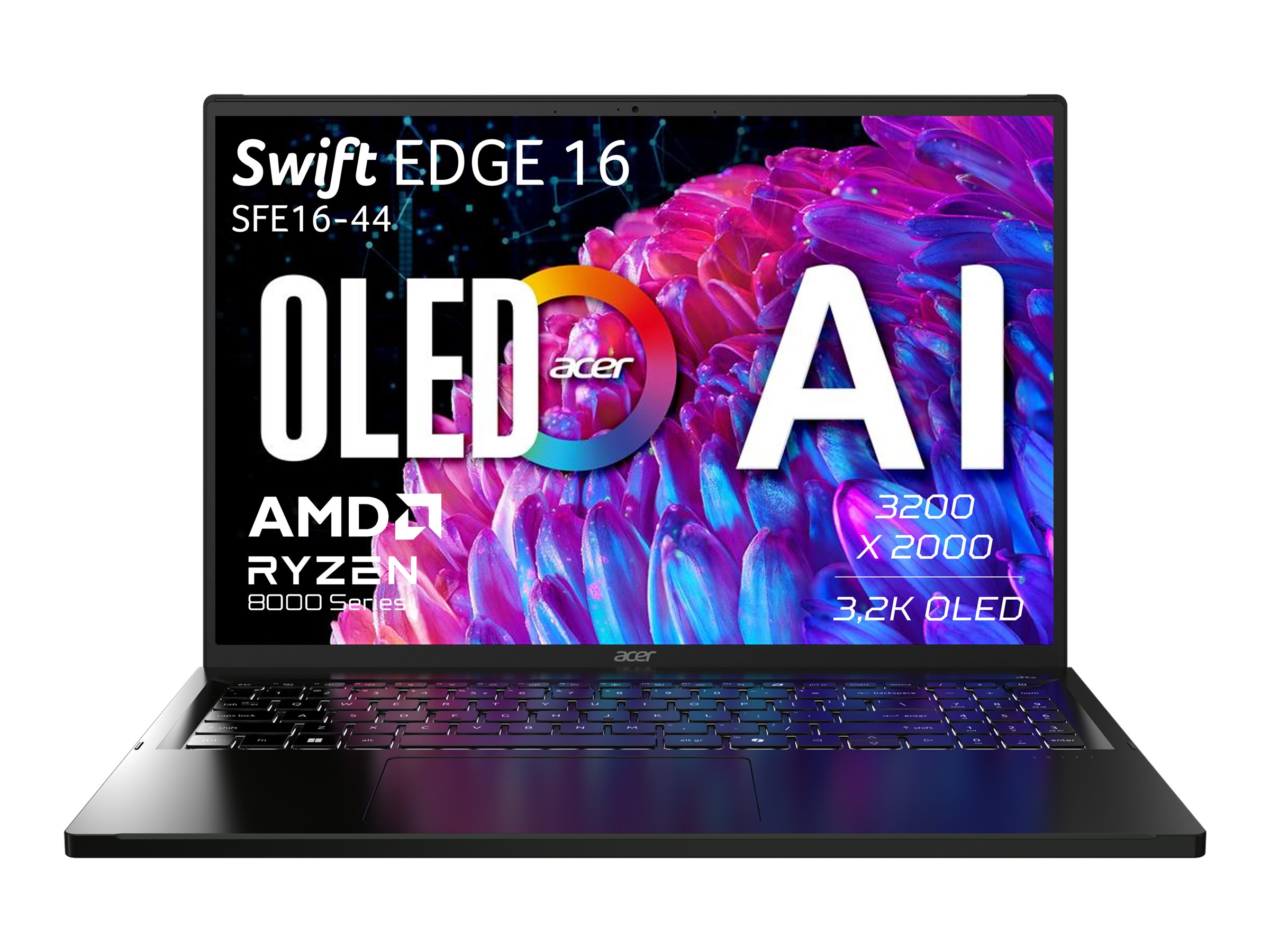 Acer Swift Edge 16 SFE16-44 - AMD Ryzen 5 8640U / 3.5 GHz - Win 11 Home - Radeon 760M - 16 GB RAM - 512 GB SSD NVMe - 40