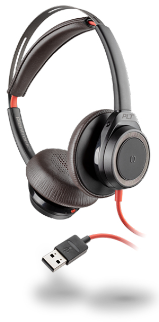 Poly Blackwire 7225 - Kabelgebunden - Anrufe/Musik - 20 - 20000 Hz - 155 g - Kopfhörer - Schwarz - Rot