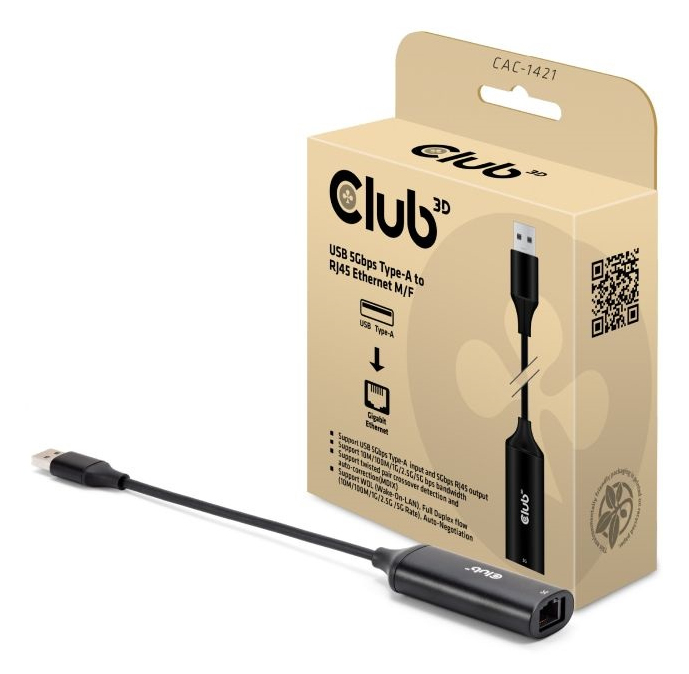 Club 3D Netzwerkadapter - USB 3.2 Gen 1 - 5GBase-T, Ansicht 2