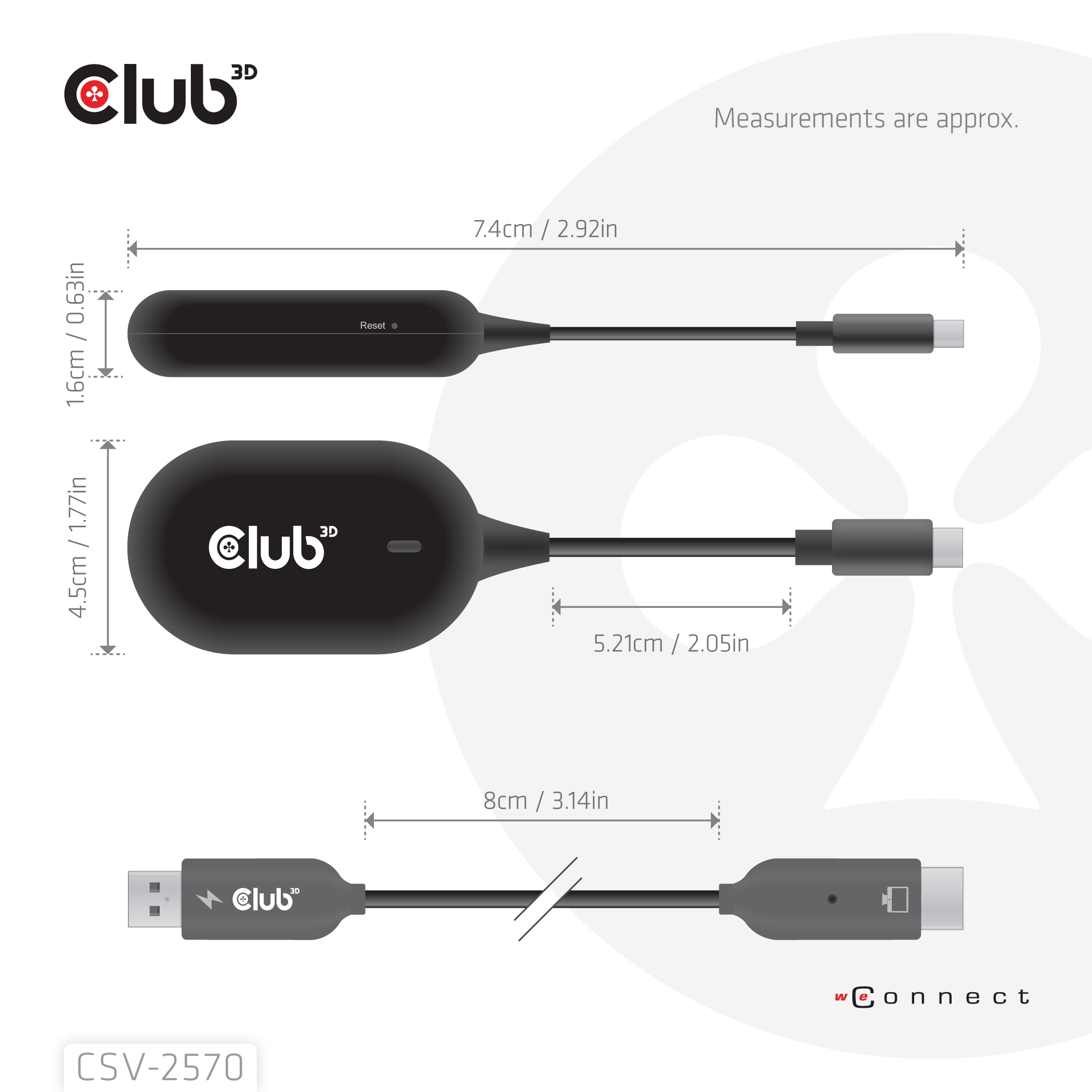 Club 3D Wireless USB-C> HDMI Streaming Kit Full-HD 25m - Schnittstellenkarte, Ansicht 4