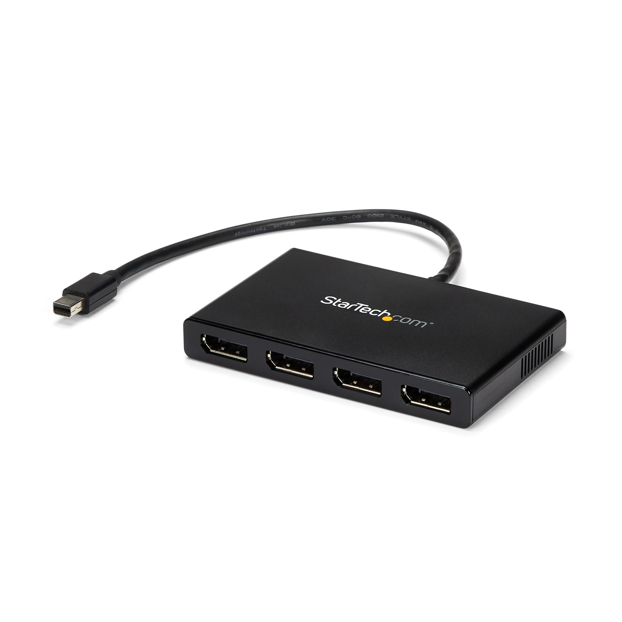 StarTech.com 4 Port Multi Monitor Adapter - Mini DisplayPort auf DisplayPort MST Hub - 4x 1080p - Video Splitter für den erweiterten Desktop-Modus für Windows-PCs - mDP auf Quad DP Monitore, Mini DisplayPort, 4x DisplayPort, 3840 x 2160 Pixel, Schwarz, 30 Hz, 0,19 m