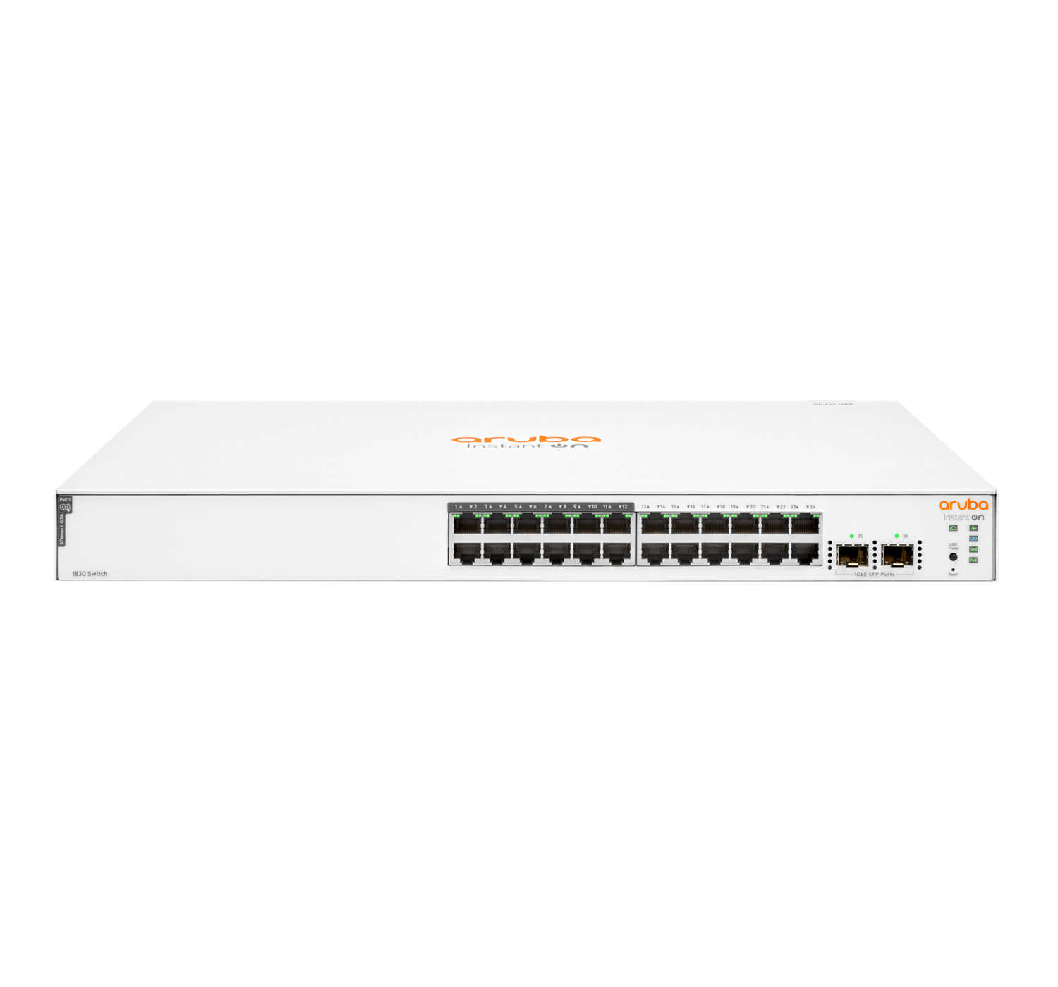 HPE Aruba Instant On 1830 24G 12p Class4 PoE 2SFP 195W Switch - Switch - Smart, Ansicht 2