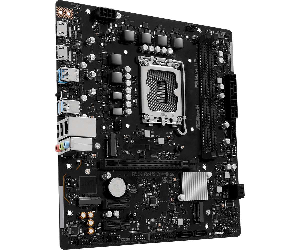 ASRock B860M-H2 - Motherboard - micro ATX - LGA1851-Sockel - B860 Chipsatz, Ansicht 3