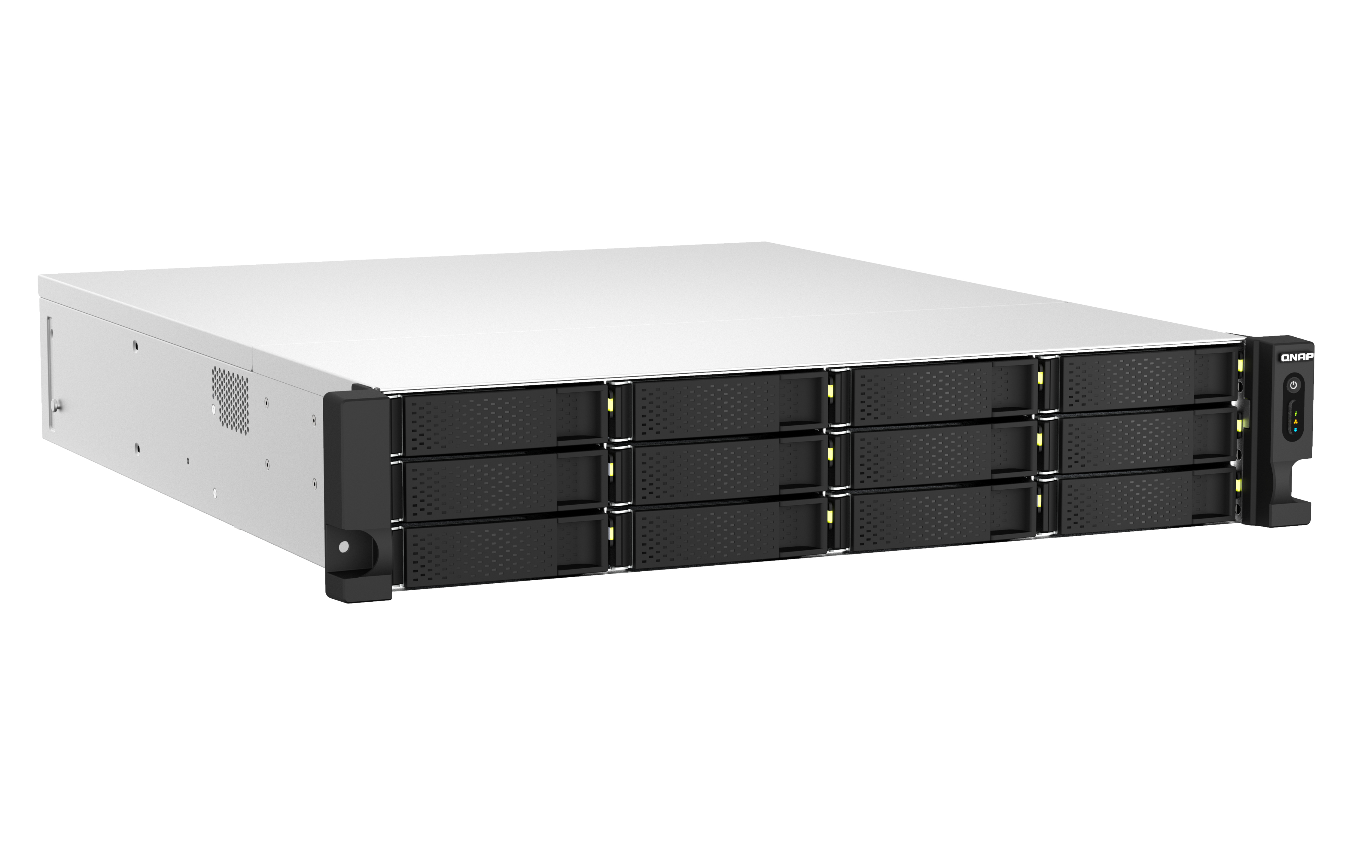 QNAP TS-H1887XU-RP - NAS - Rack (2U) - Intel Xeon E - E-2336 - Schwarz - Weiß, Ansicht 3