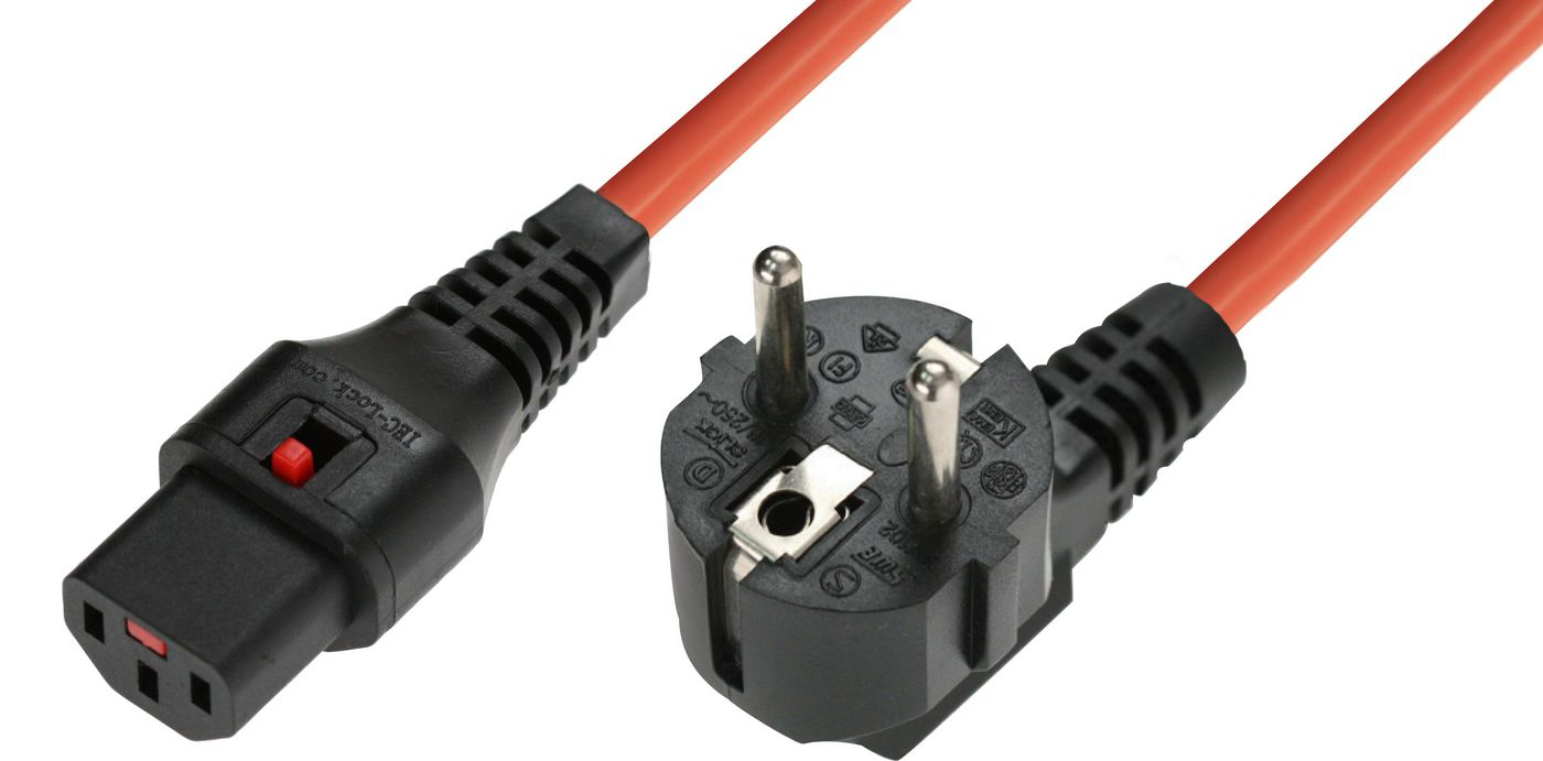 MicroConnect Stromkabel - IEC 60320 C13 Verriegelung bis CEE 7/7 rechtwinklig, Ansicht 2