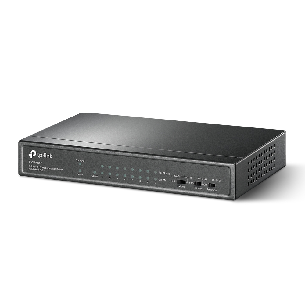 TP-LINK TL-SF1009P - Switch - unmanaged - 8 x 10/100 (PoE+), Ansicht 4