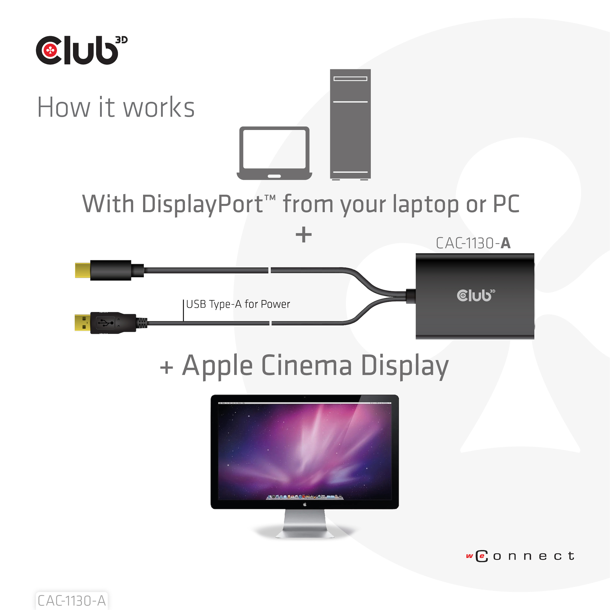 Club 3D Adapterkabel - Mini DisplayPort, USB (nur Strom), Ansicht 4