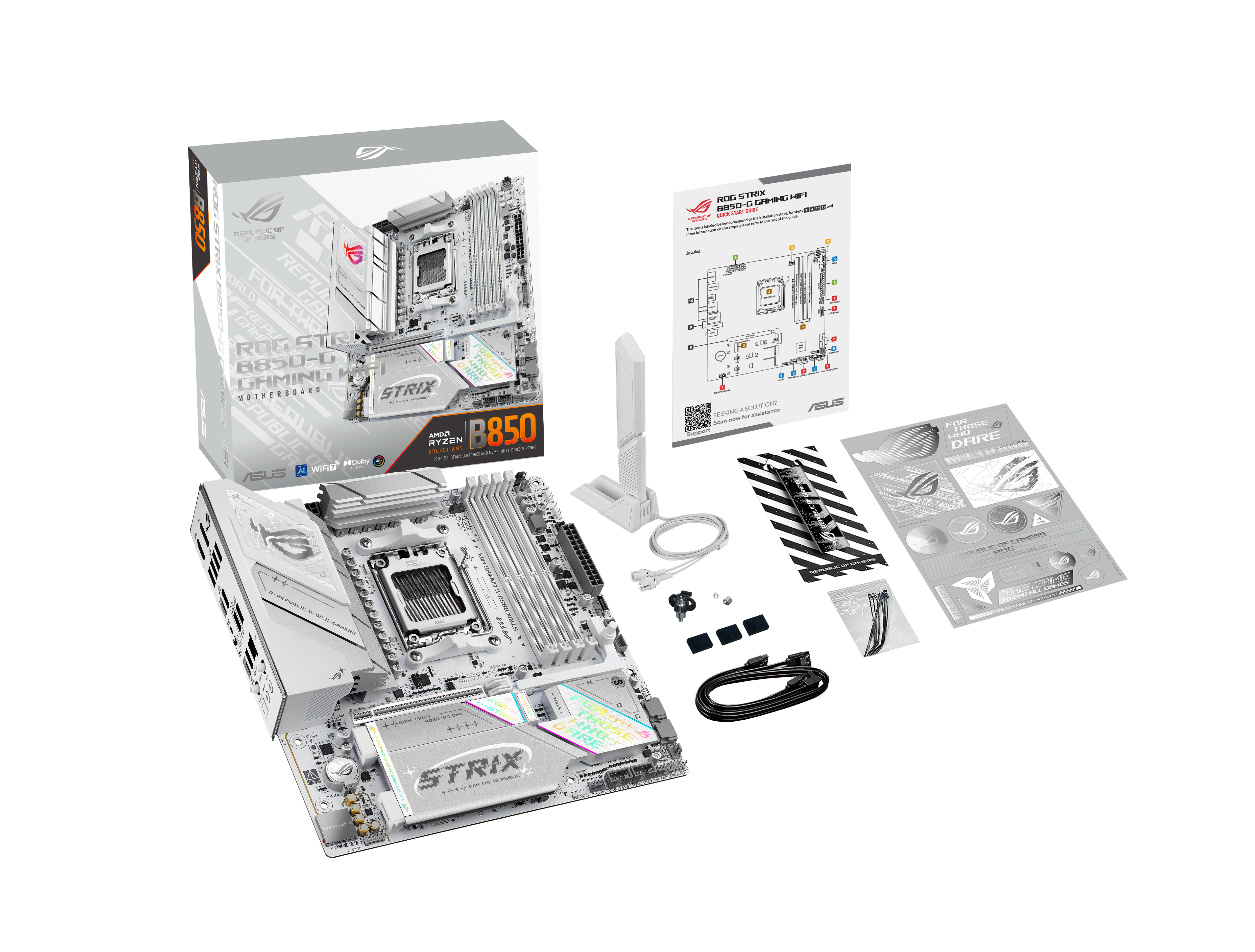 ASUS ROG STRIX B850-G GAMING - Motherboard - micro ATX - Socket AM5 - AMD B850 Chipsatz - 2.5 GB LAN, Wi-Fi 7, Bluetooth, Ansicht 2
