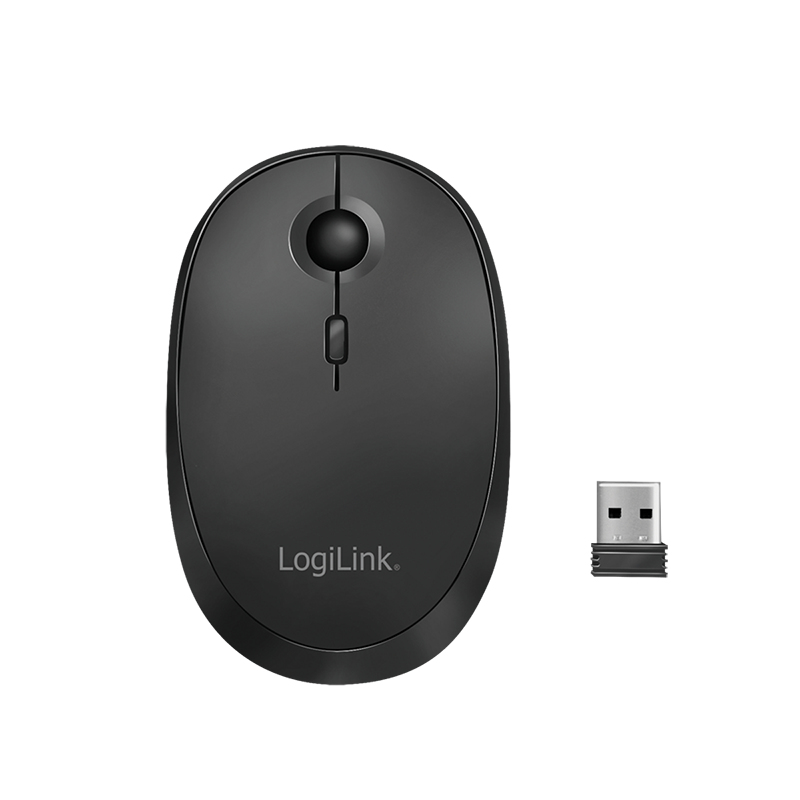 LogiLink Maus - optisch - kabellos - 2.4 GHz, Bluetooth 4.0 - kabelloser Empfänger (USB) - Schwarz, Ansicht 2