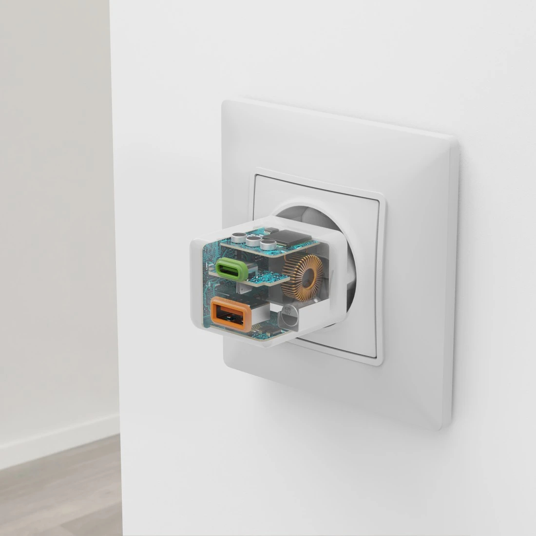 Hama Netzteil - 30 Watt - 3 A - PD, QC 2.0, QC 3.0 - 2 Ausgabeanschlussstellen (USB Typ A, 24 pin USB-C), Ansicht 4