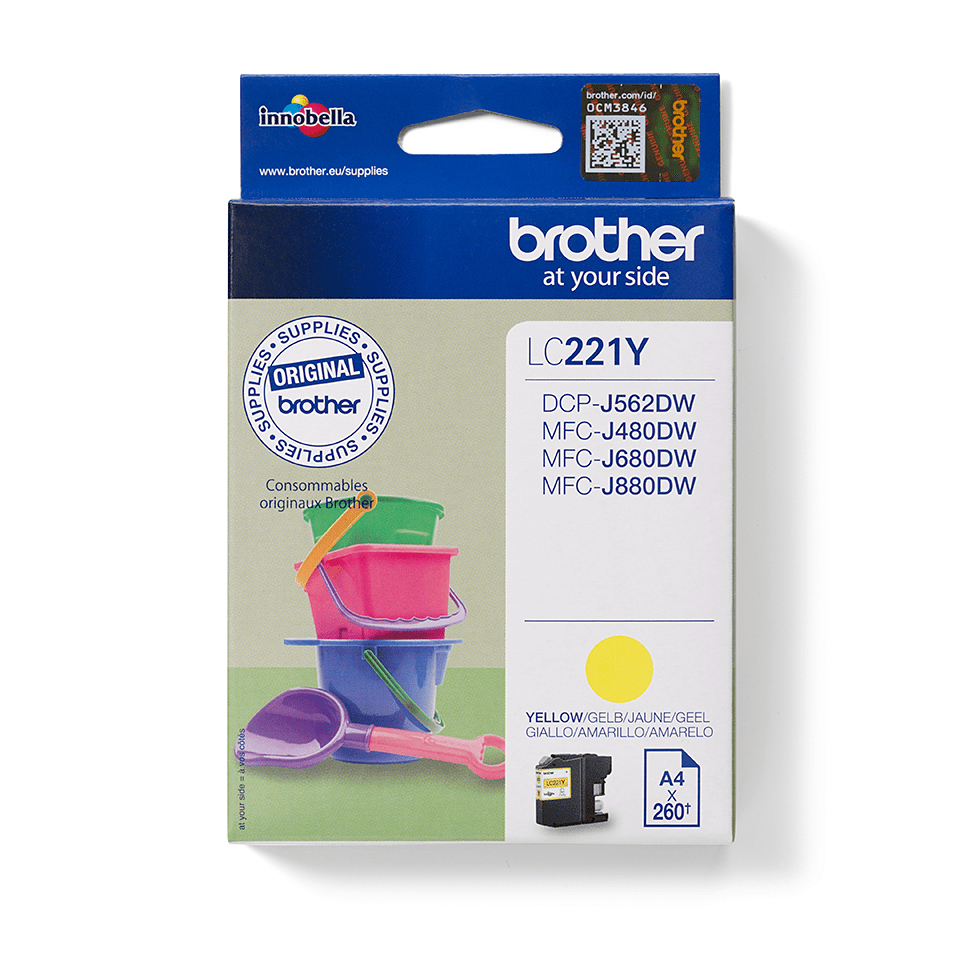 Brother LC221Y, Gelb, 1 Stück(e), 260 Seiten, Einzelpackung