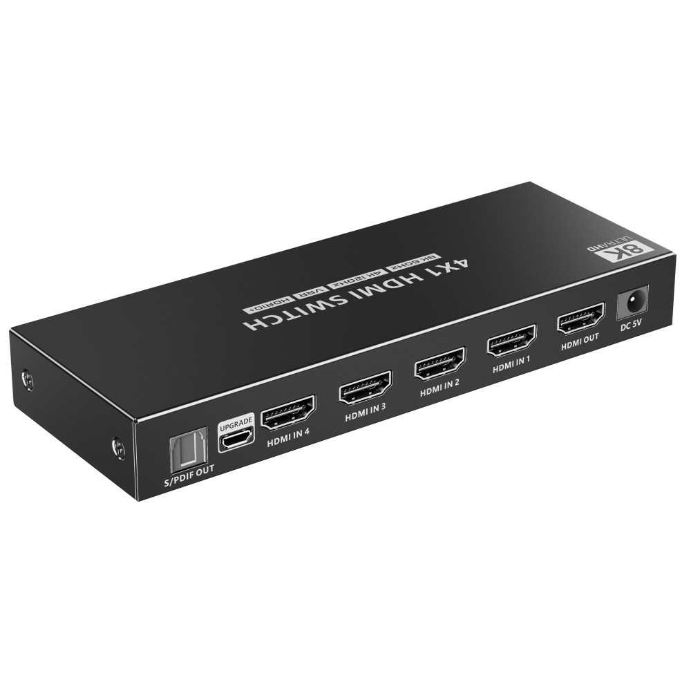 Techly 4x1 HDMI 2.1 8K 3D Switch mit optischen SPDIF - RS-232 - HDMI-Ausgang, Ansicht 2