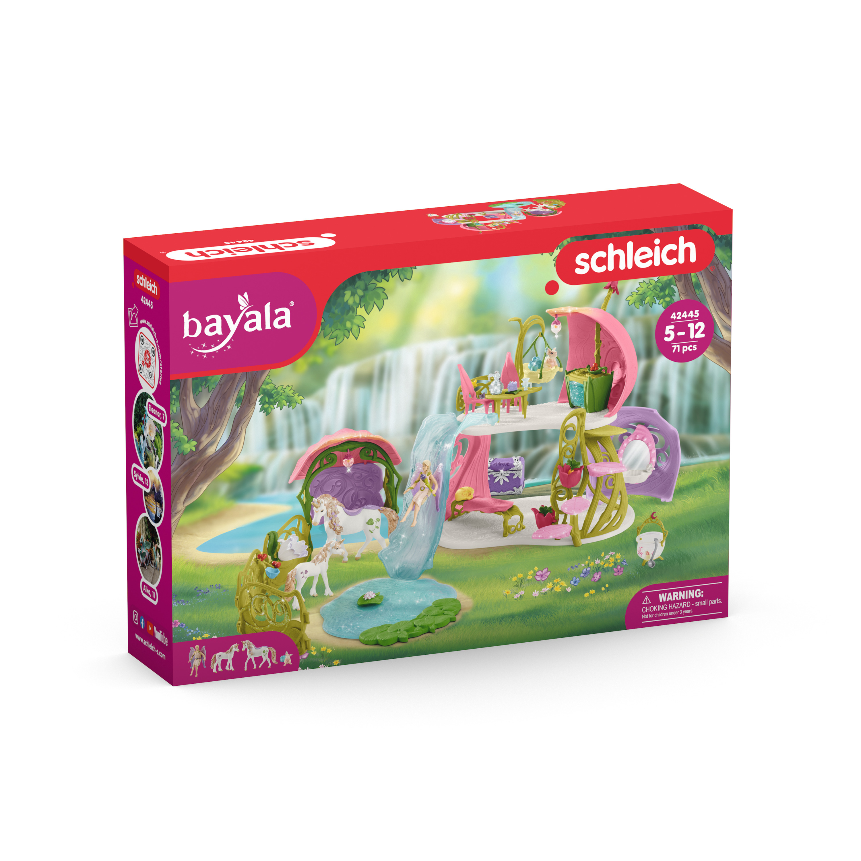 Schleich bayala Glitzerndes Blütenhaus mit Einhörnern - See und Stall - Junge/Mädchen, Ansicht 2