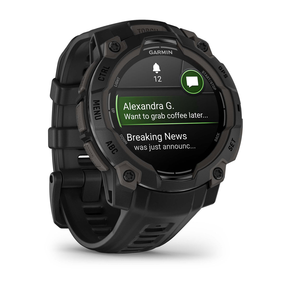 Garmin Instinct 3 AMOLED - 45 mm - faserverstärktes Polymer - intelligente Uhr mit Band - Silikon - Anzeige 3 cm (1.2), Ansicht 2