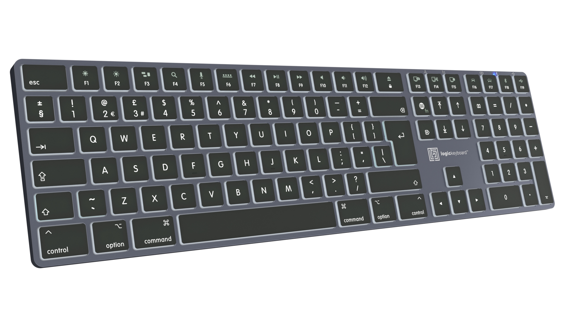 Logickeyboard TITAN - Tastatur - Mac - hintergrundbeleuchtet - TL: UK, QWERTY, Ansicht 2