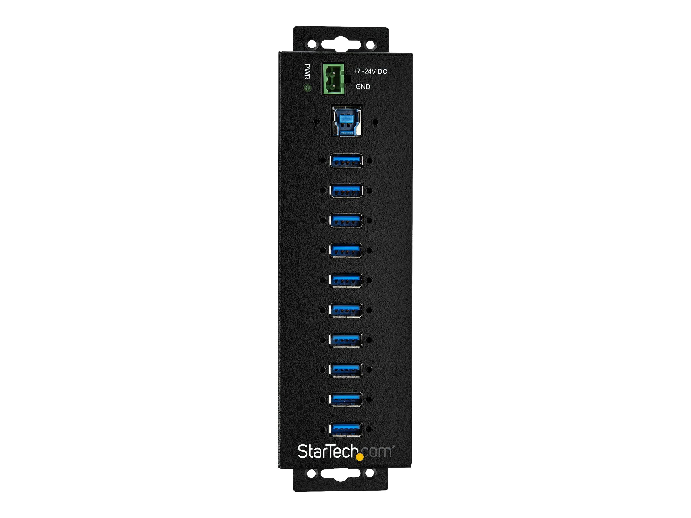 StarTech.com HB30A10AME USB 3.0 Hub (10-Port, Din-Rail,  Industrielle Anwendung, externes Netzteil, Ansicht 3