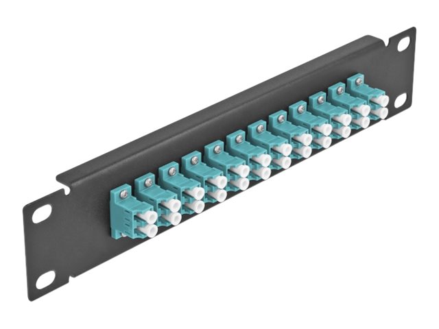 Delock Patch Panel - LC Duplex MM X 12 - Schwarz - 1U - 25.4 cm (10)