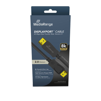 MEDIARANGE DisplayPort Kabel Ver. 2.1 40 Gbps sw - - Digital/Display/Video - Kabel - Digital/Daten, Ansicht 4