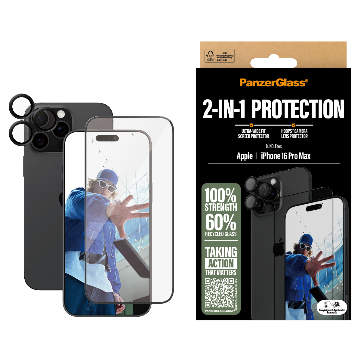 PanzerGlass 2-in-1 Schutz - Schutzkit Display/Objektiv für Handy, Ansicht 4