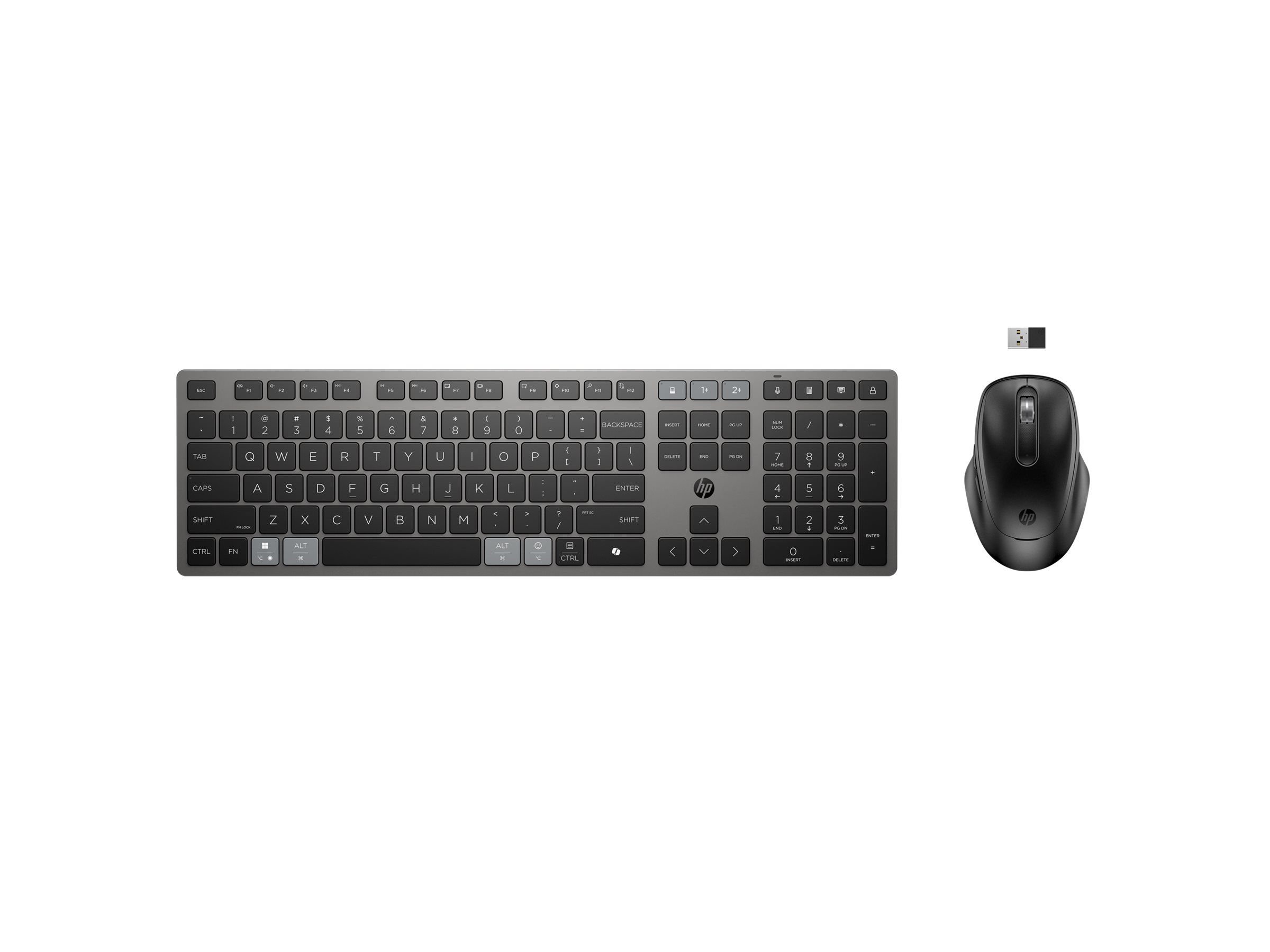 HP 725 - Tastatur-und-Maus-Set - multifunktional, wiederaufladbar, betrieben mit Superkondensator