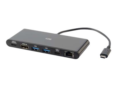 Cables To Go C2G USB-C Docking Station with 4K HDMI, Ethernet, USB and Power Delivery (88846)