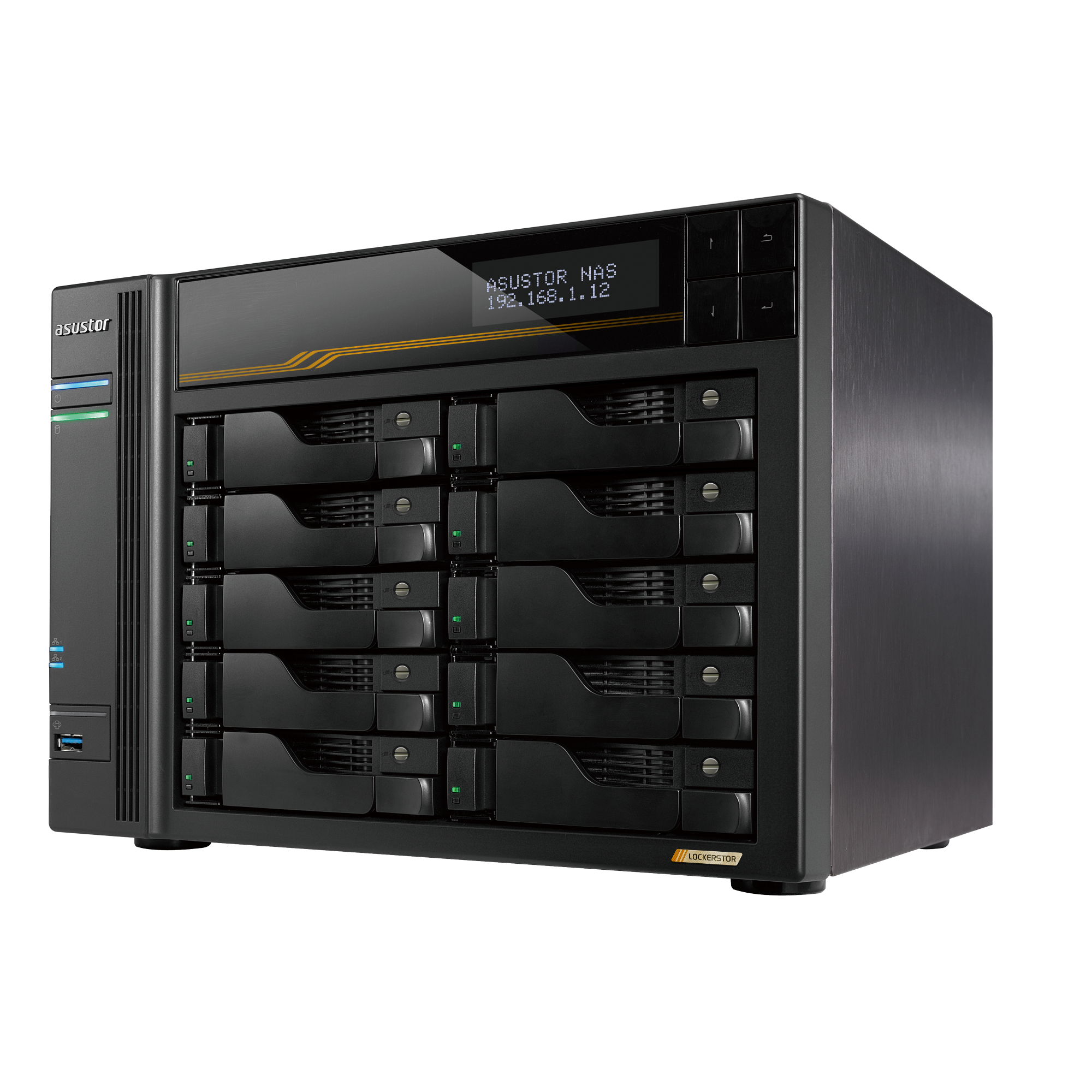 Asustor Lockerstor 10 Gen3 AS6810T 10 Bay - Storage Server, Ansicht 4