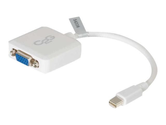 C2G 20cm Mini DisplayPort to VGA Adapter - Thunderbolt to VGA Converter MF - White - DisplayPort-Kabel - Mini DisplayPort (M)