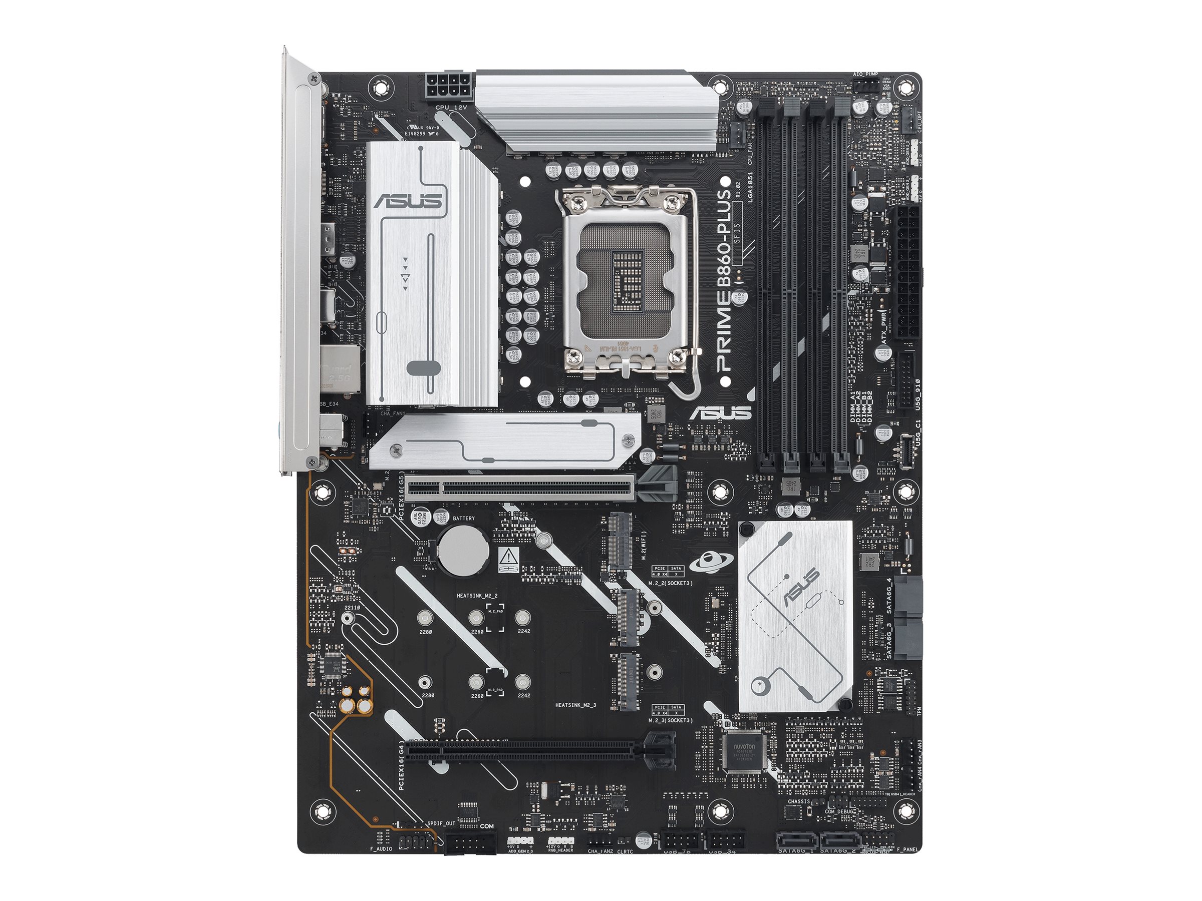 ASUS PRIME B860-PLUS-CSM - Motherboard - ATX - LGA1851 Sockel - B860 Chipsatz - USB-C 3.2 Gen 2x2, USB 3.2 Gen 2, USB 3.2 Gen 1, USB-C 3.2 Gen 1 - 2.5 Gigabit LAN - Onboard-Grafik (CPU erforderlich)