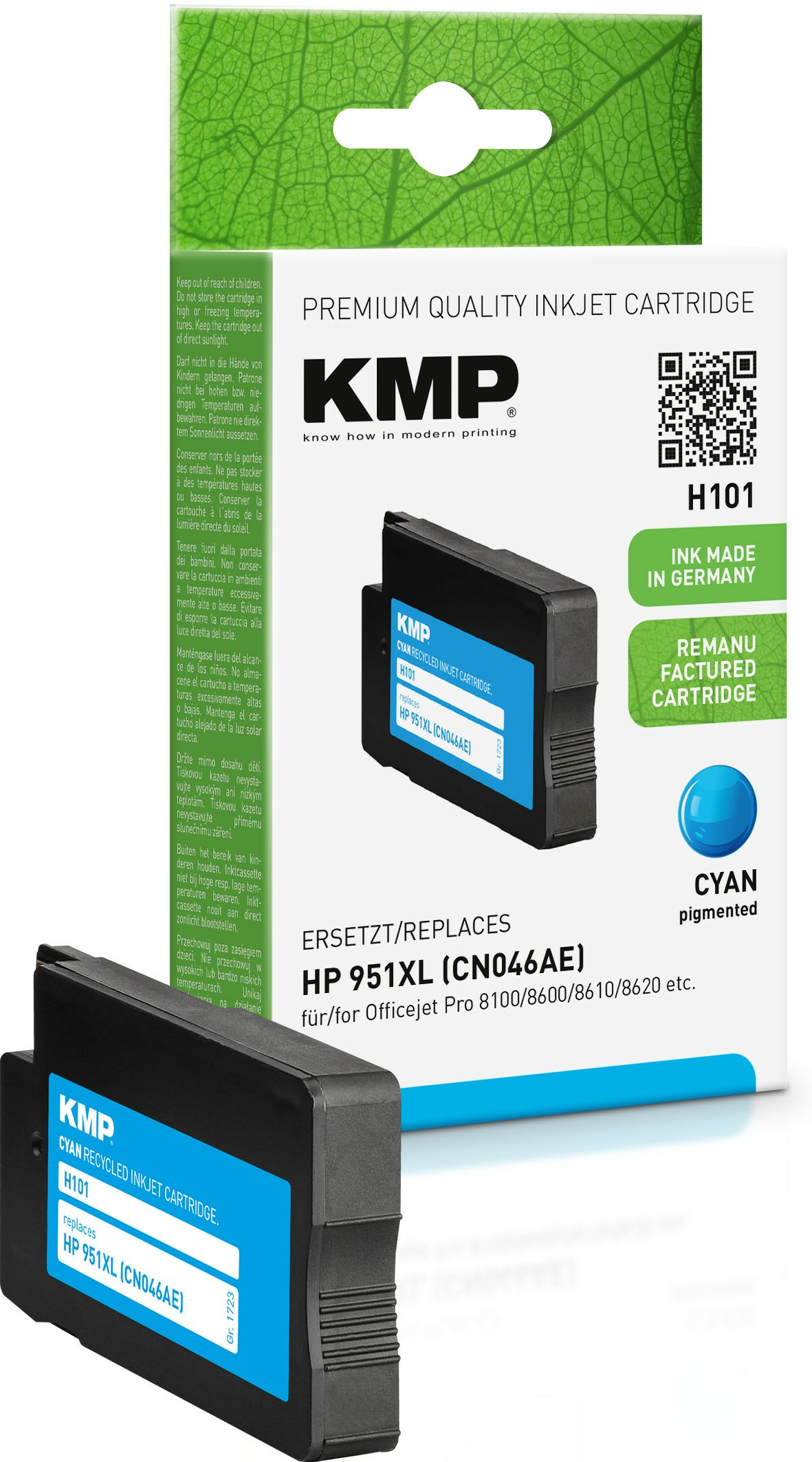 KMP H101 - 30 ml - Cyan - kompatibel - Tintenpatrone (Alternative zu: HP 951XL), Ansicht 3