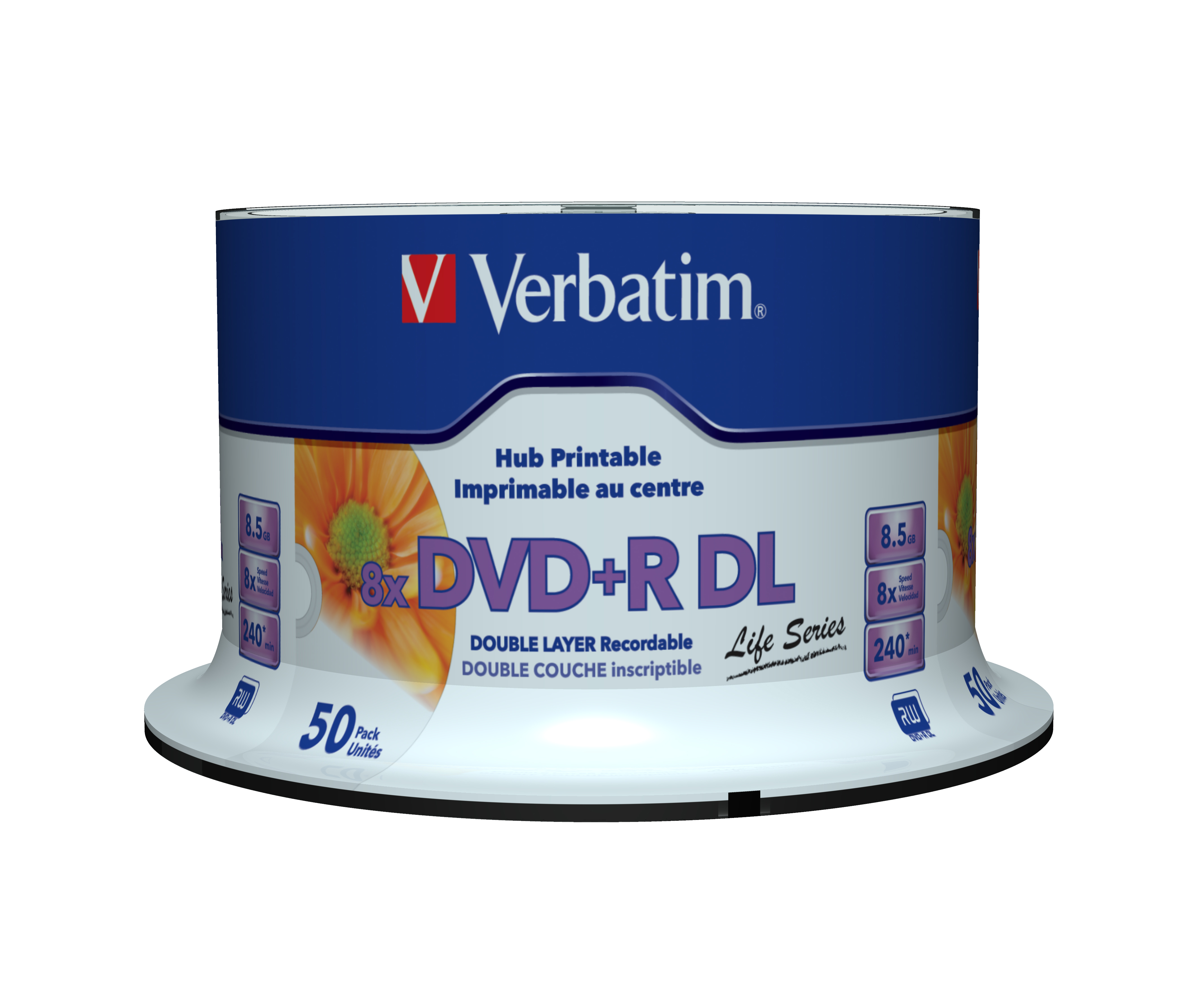 Verbatim 50 x DVD+R DL - 8.5 GB (240 Min.) 8x, Ansicht 4