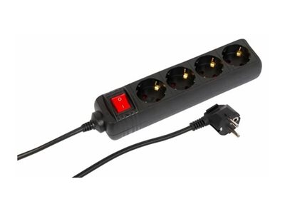 MicroConnect 4-way Schuko Socket on/off switch Black - Steckdosenleiste, Ansicht 2