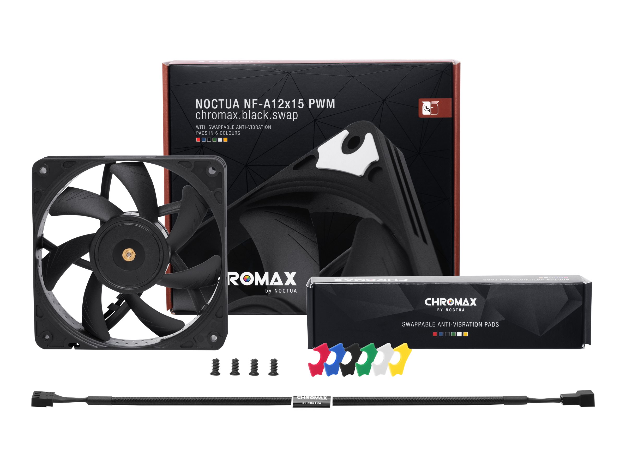 Noctua chromax NF-A12x15 PWM.black.swap - Gehäuselüfter, Ansicht 3