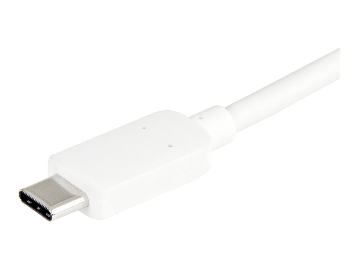 StarTech.com Startech USB-C auf HDMI Adapter mit PD & USB Port - USB Type-C - Weiß - Videoadapter - USB-C männlich zu HDMI, USB Typ A, USB-C weiblich - 60 mm - weiß - 4K Unterstützung, USB Power Delivery (60W)