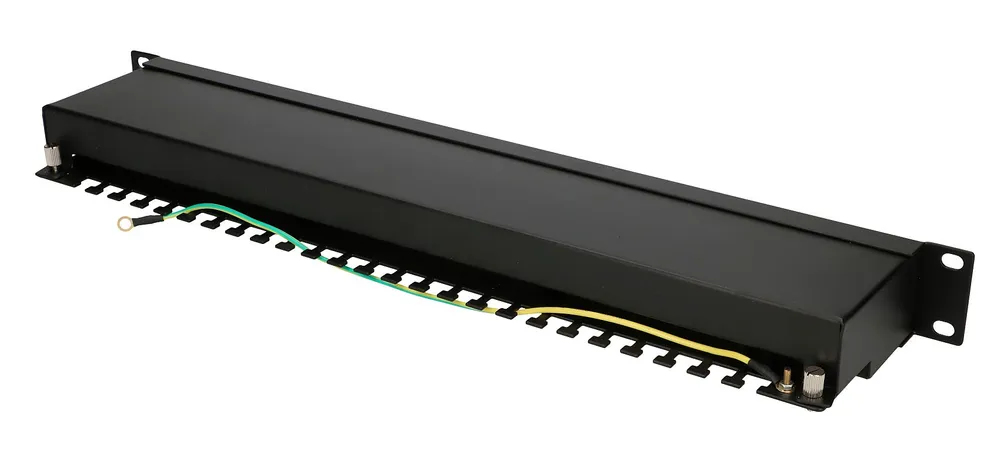 Extralink Patchpanel CAT5E STP V2 24-Anschluss - RJ-45 - Cat5e - S/UTP (STP) - Schwarz - 1U - 482,6 mm, Ansicht 4