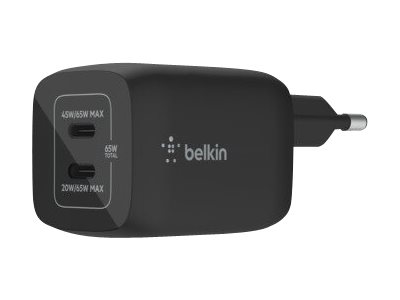 BELKIN 65 W DUAL USB-C GAN (WCH013VFBK)