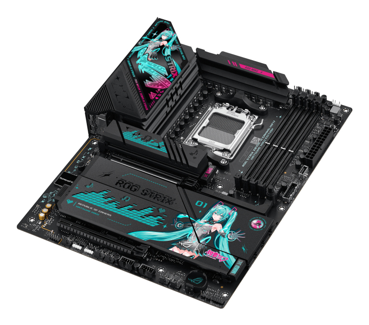 ASUS ROG STRIX X870E-H GAMING WIFI7 - Hatsune Miku Edition - Motherboard - ATX - Socket AM5 - Wi-Fi 7, 5 GB Ethernet, BT, Ansicht 2